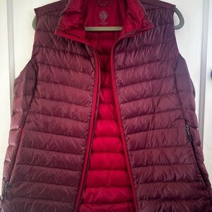 Women's Burgundy Down Puffer Vest